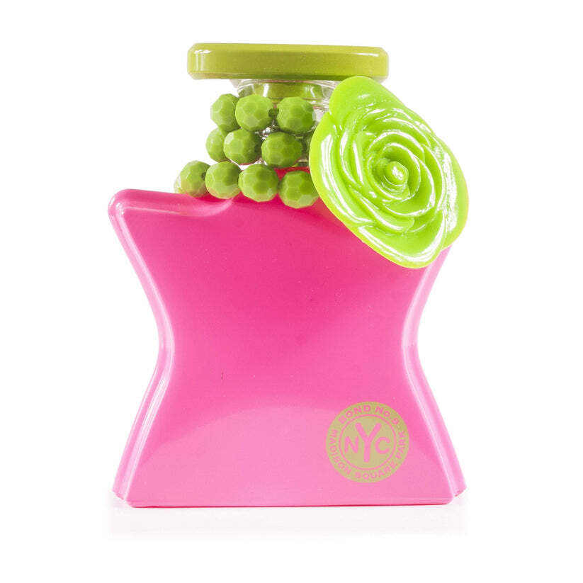 Bond No. 9 Madison Square pink star-shaped perfume bottle with green pea and rose design